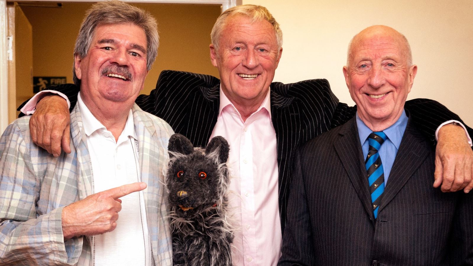 L to R Bob Carolgees, Spit, Chris Tarrant, John Gorman